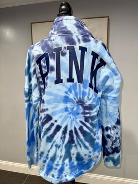PINK Victoria's Secret Blue Tie-Dye Hoodie Jacket